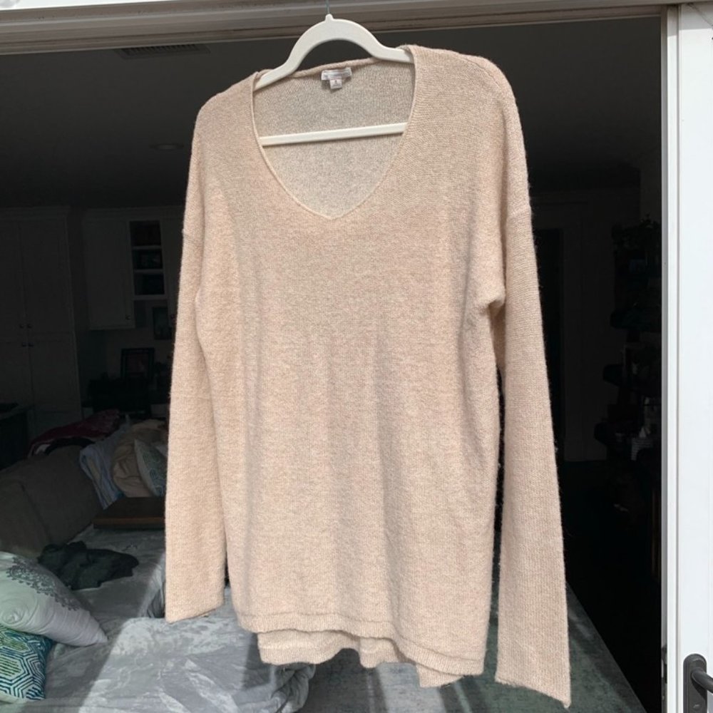 GAP Light Beige Sweater with Metallic Shimmer, Medium Tall